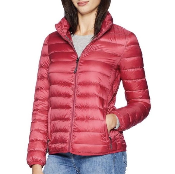 Tumi Clairmont Packable Travel Down Puffer Jacket Pink Women's Medium - Picture 1 of 11